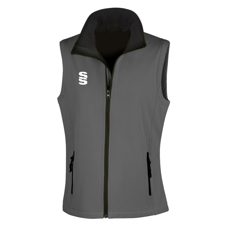 Core Printable Softshell Gilet Female: Charcoal