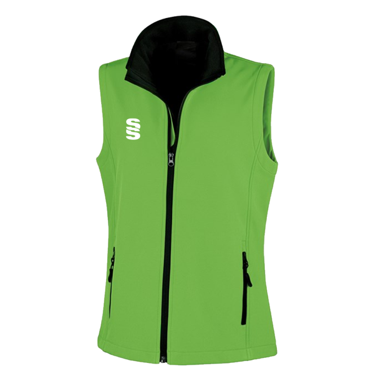 Core Printable Softshell Gilet Female: Vivid Green