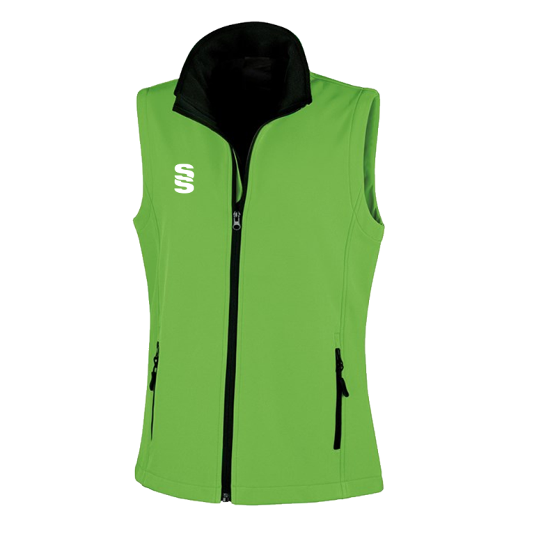 Core Printable Softshell Gilet Female: Vivid Green