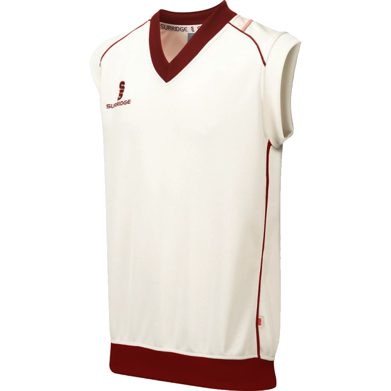 Curve Sleeveless Sweater Red Trim