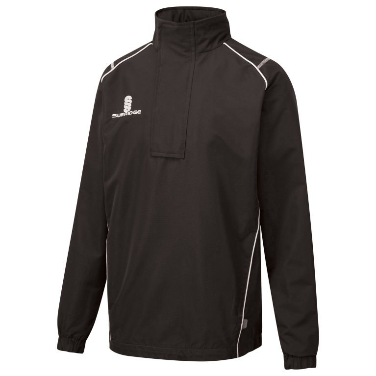 Curve 1/4 Zip Rain Jacket - Black/ White