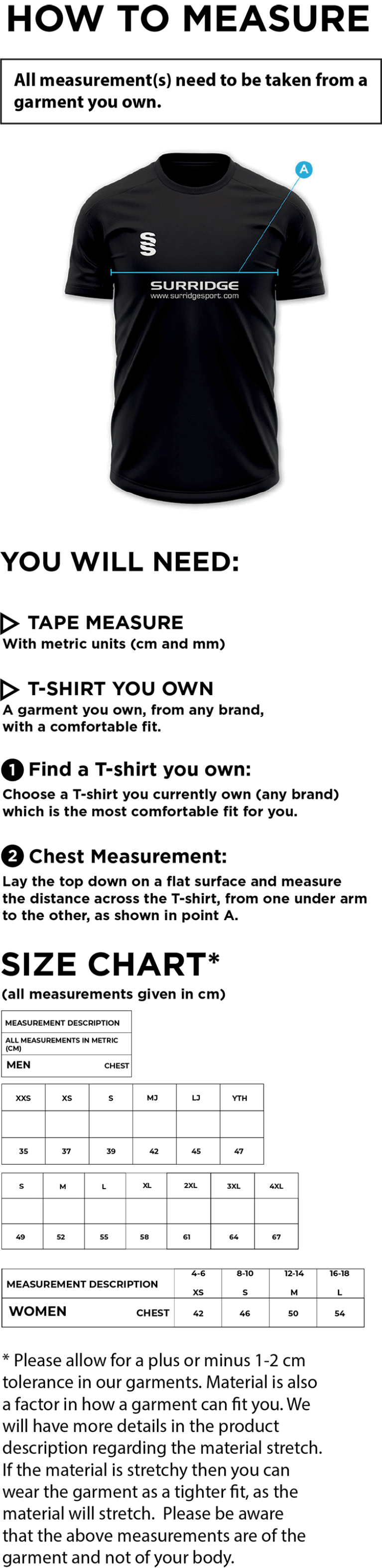 Dual Games Shirt - Womens Fit - Size Guide