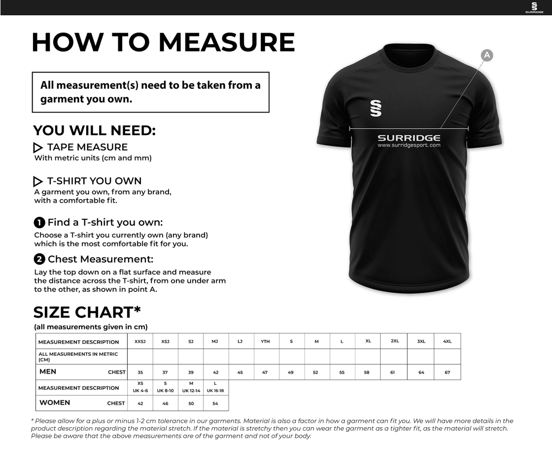 Dual Games Shirt - Womens Fit - Size Guide