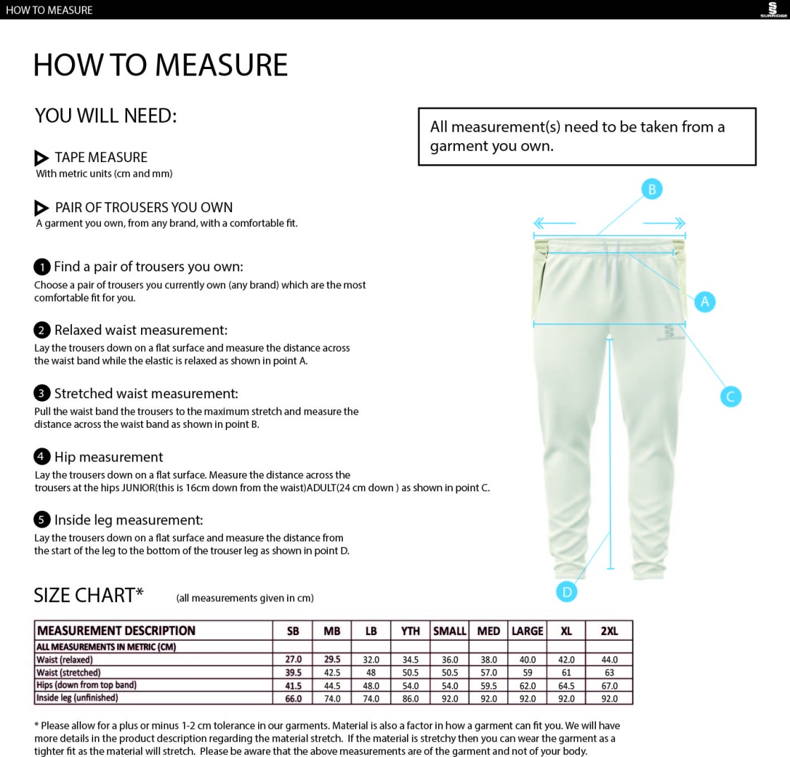 Blade Playing Pant : Maroon - Size Guide