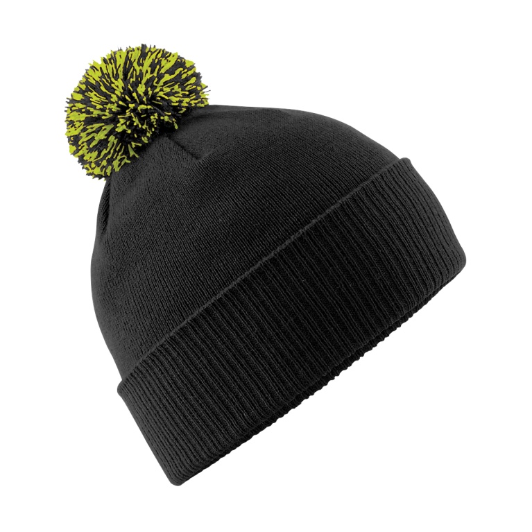 Snowstar Beanie - Black/Lime