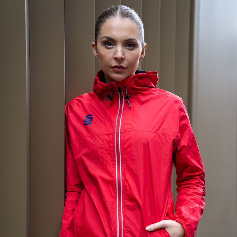 Women's Dual Full Zip Training Jacket : Red