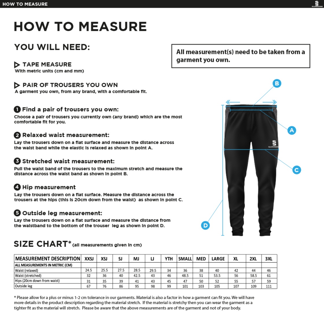 Skinny Pant : Black - Size Guide