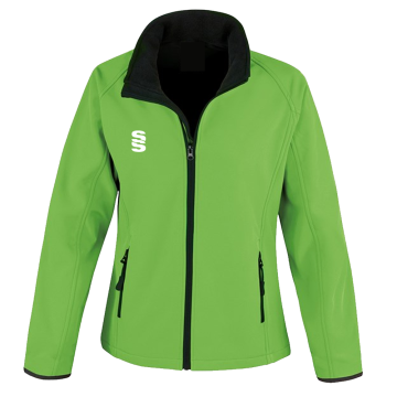 Female Core printable softshell jacket - Green Black