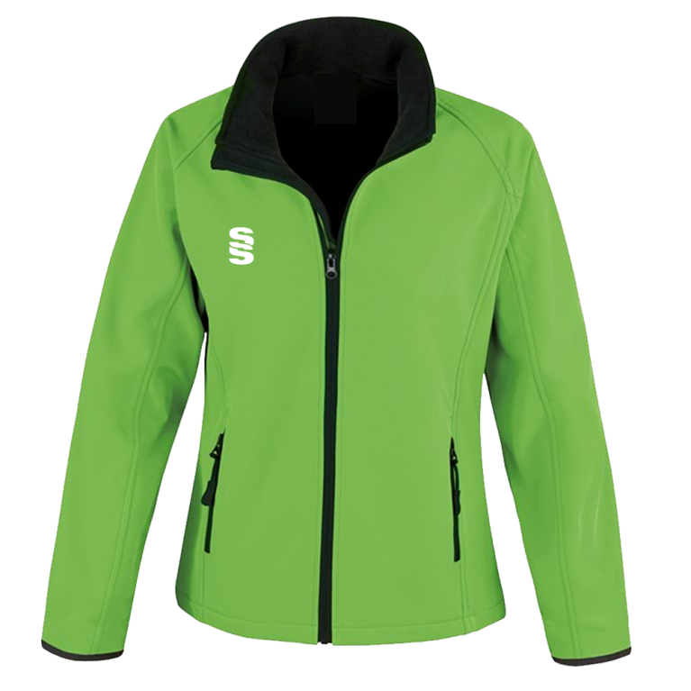 Female Core printable softshell jacket - Green Black