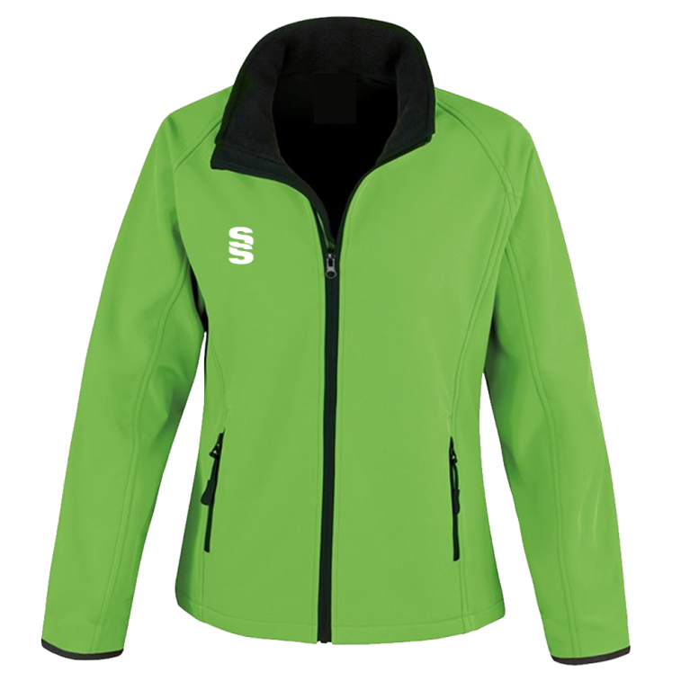 Female Core printable softshell jacket - Green Black