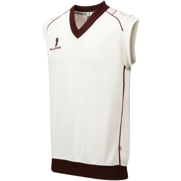 Curve Sleeveless Sweater Maroon Trim