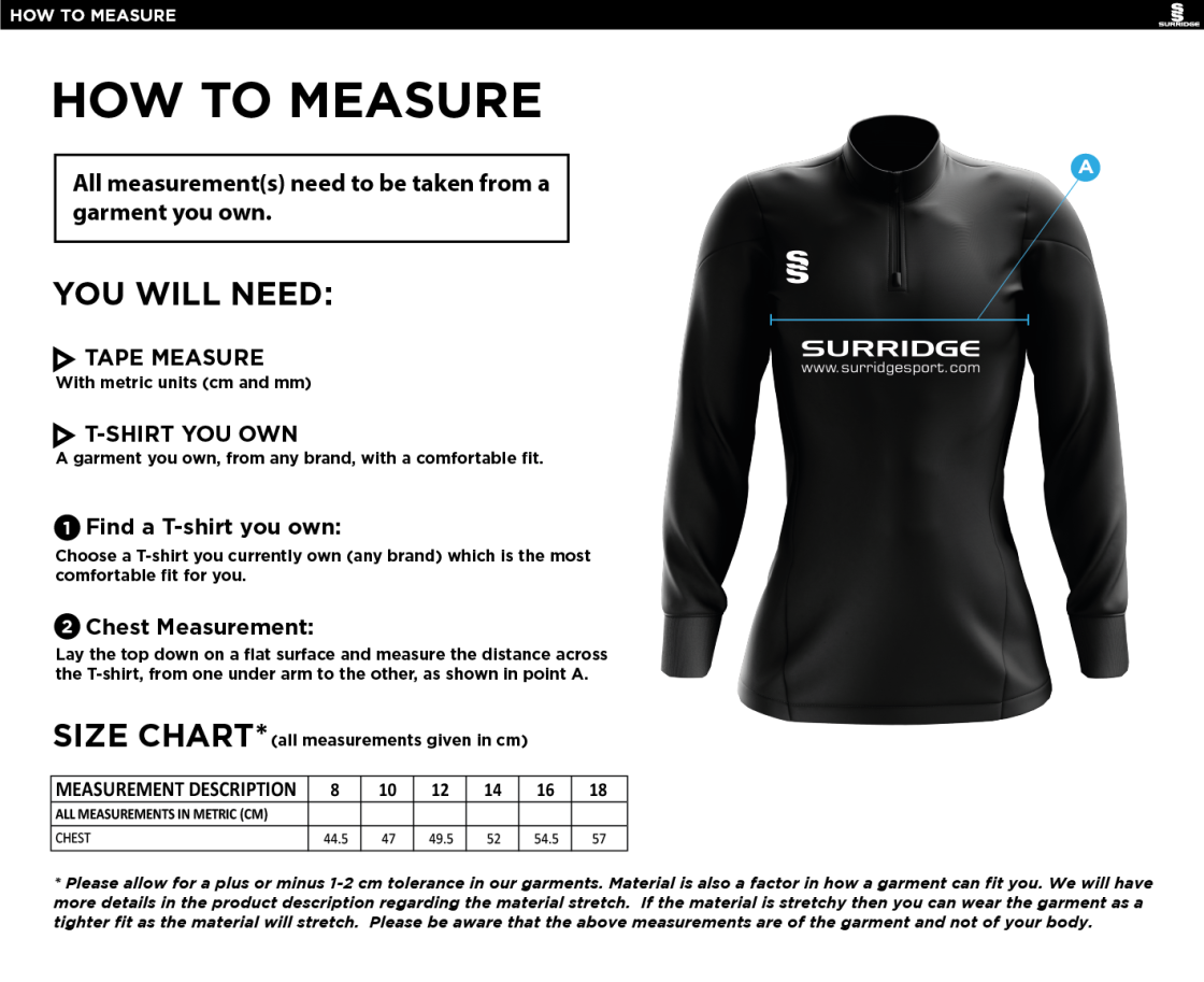 TEMPO PERFORMANCE TOP - Size Guide