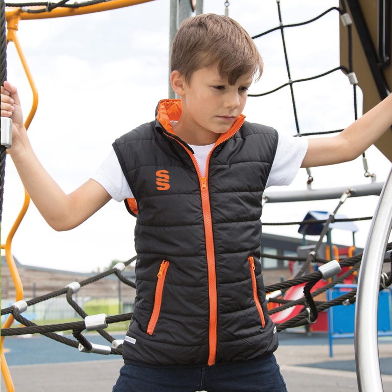 Supersoft Padded Gilet Youth: Black/Orange