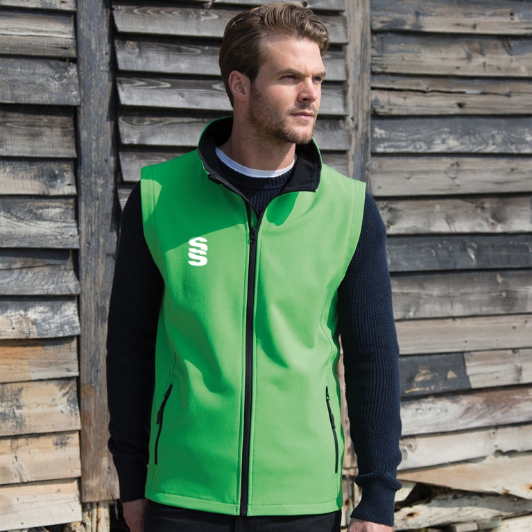 Core Printable Softshell Gilet Male: Vivid Green