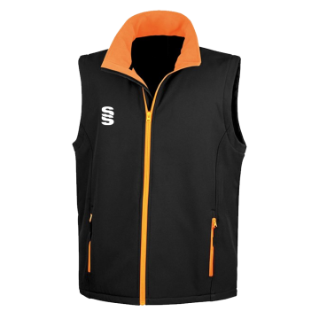 Core Printable Softshell Gilet Male: Black/Orange