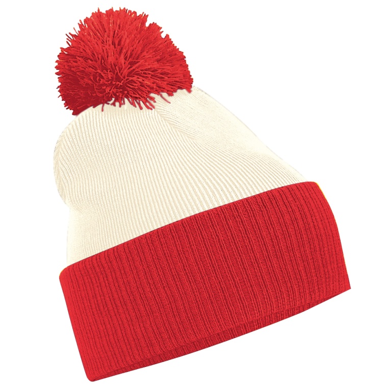 SNOWSTAR TWO TONE BOBBLE - White/Red