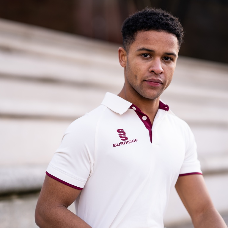 Ergo Cricket Shirt - Short Sleeve : Maroon Trim