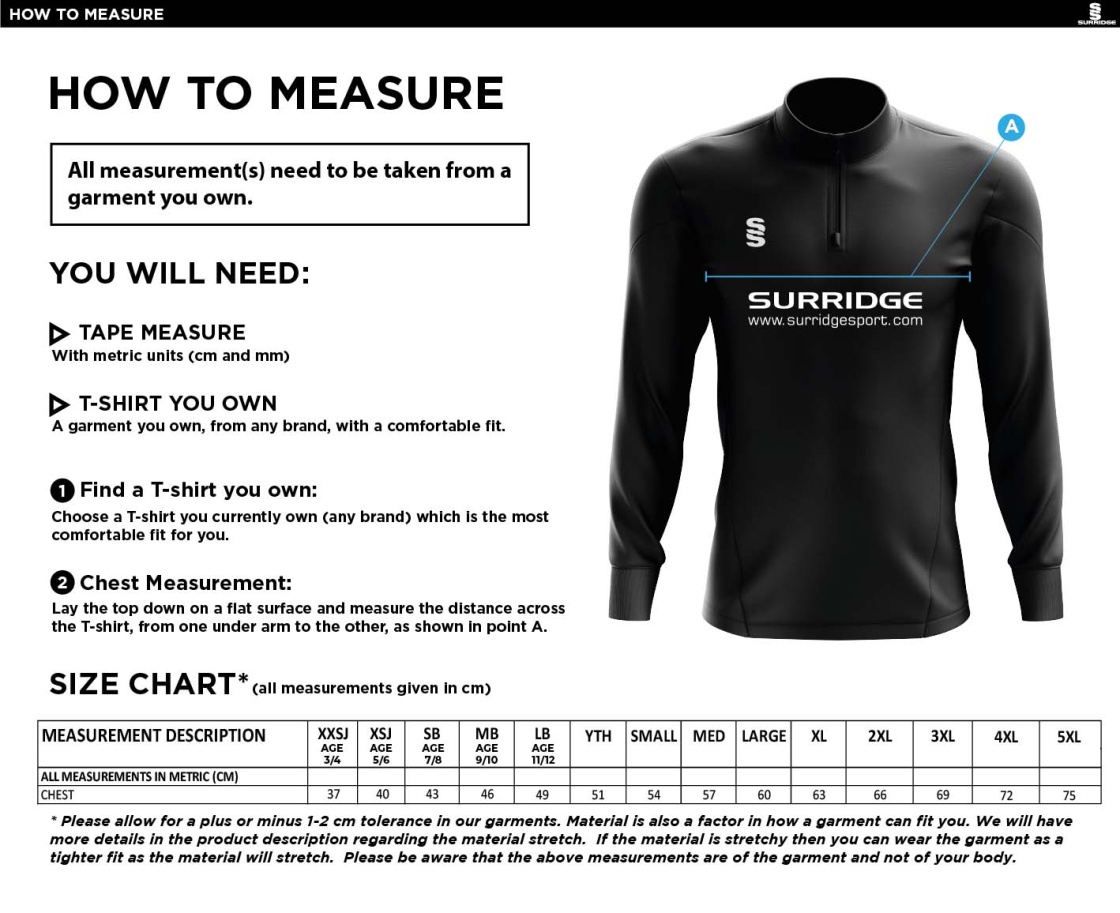 Fuse Performance Top : Navy / White - Size Guide