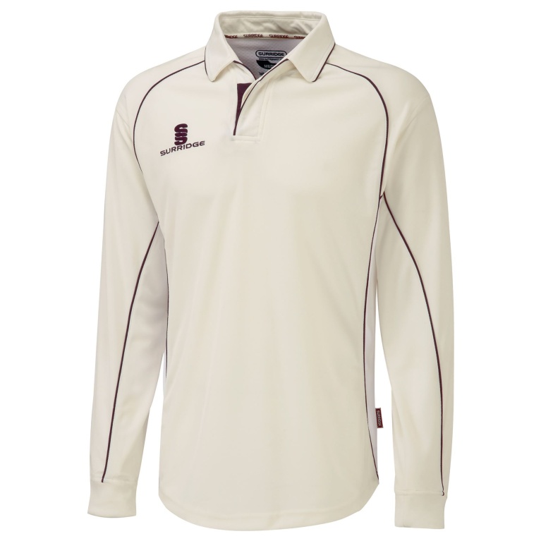 Long Sleeve Shirt - Maroon Trim
