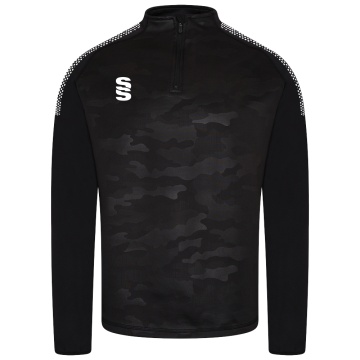 Camo 1/4 Zip Performance Top : Black