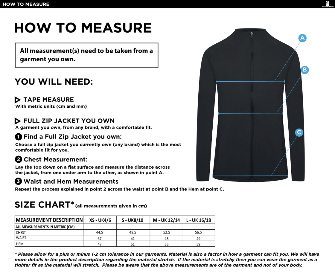 ACTIVE PRESENTATION JACKET - Womens - Size Guide