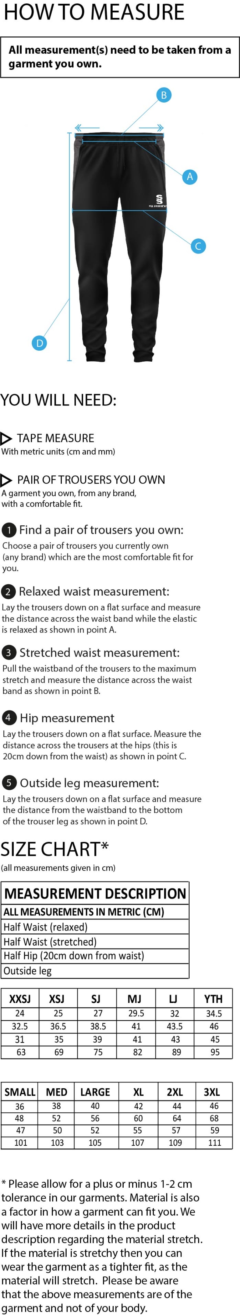 Skinny Pant : Black - Size Guide