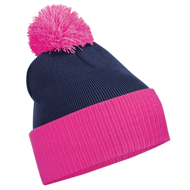 SNOWSTAR TWO TONE BOBBLE - Navy/Pink