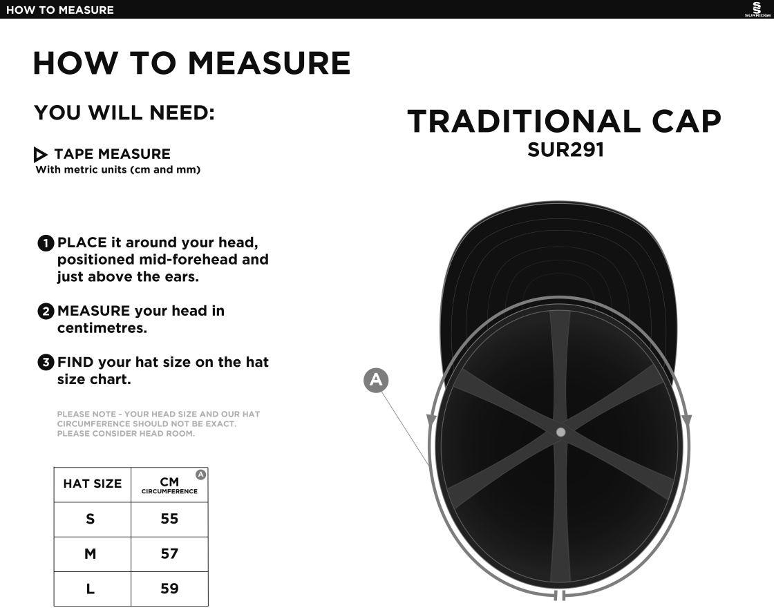 Traditional English Cap Green - Size Guide