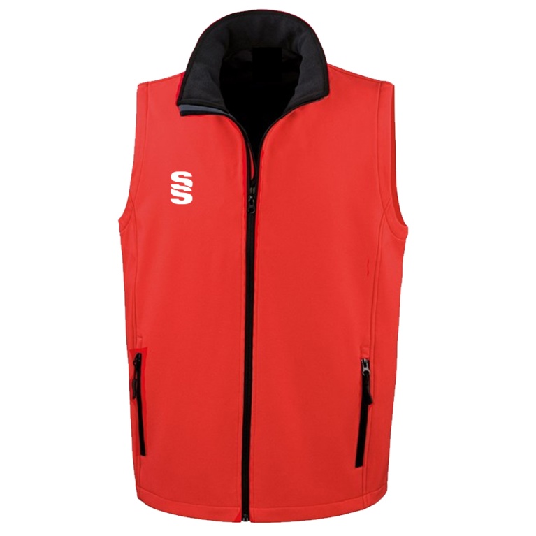 Core Printable Softshell Gilet Male: Red/Black