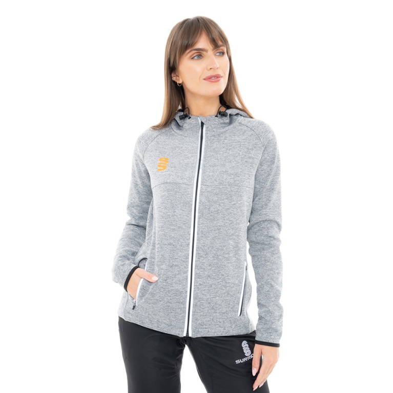 Women's Dual Full Zip Hoody : Grey Marl