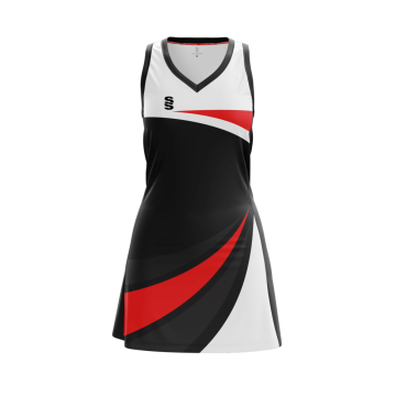 Shield Netball Dress - Red/White/Black