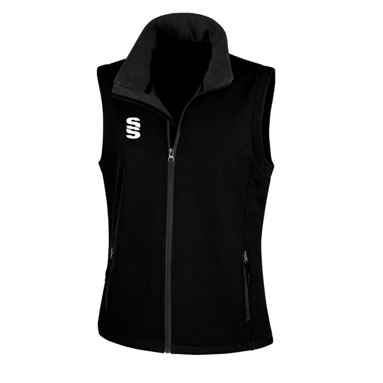 Core Printable Softshell Gilet Female: Black