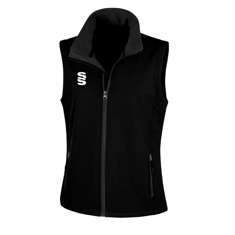 Core Printable Softshell Gilet Female: Black