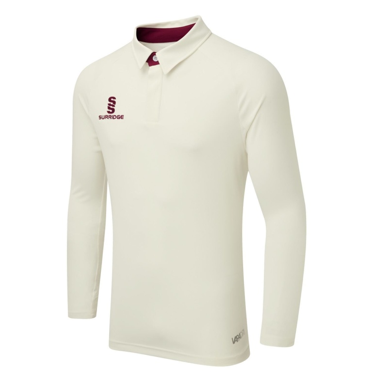 TEK LONG SLEEVE CRICKET SHIRT - MAROON