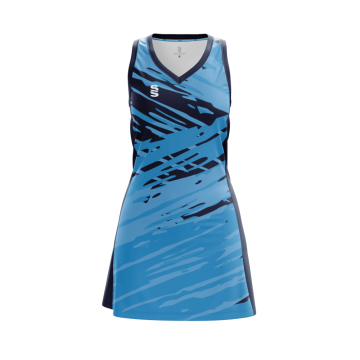 Power Netball Dress - Sky/Navy/White