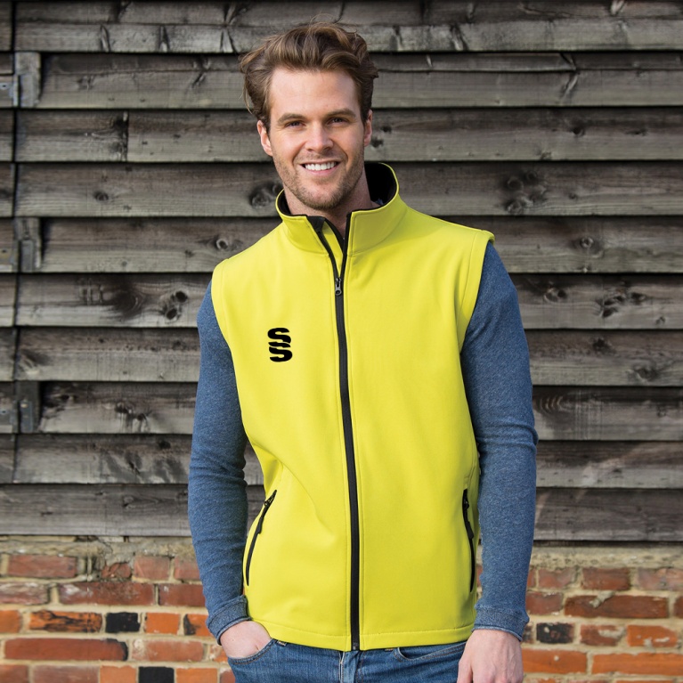 Core Printable Softshell Gilet Male: Yellow/Black