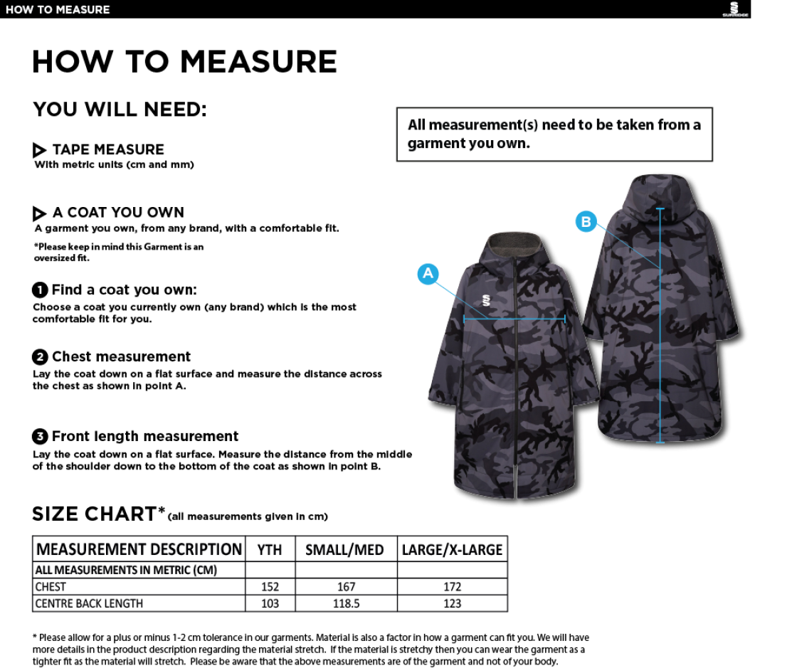 Thermal Robe - Black - Size Guide