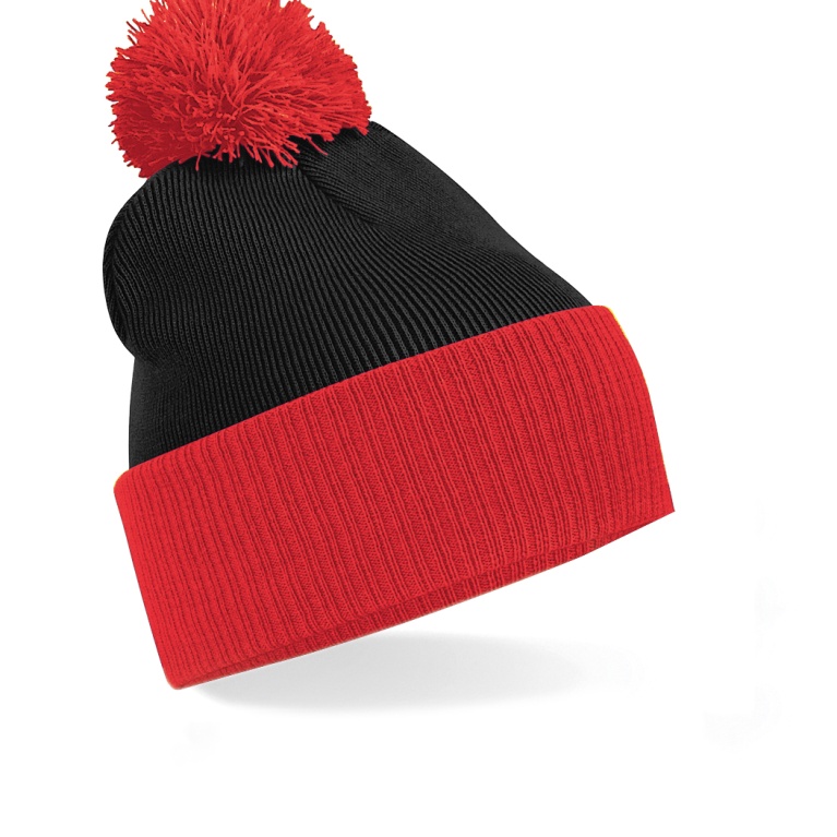 SNOWSTAR TWO TONE BOBBLE - Black/Red
