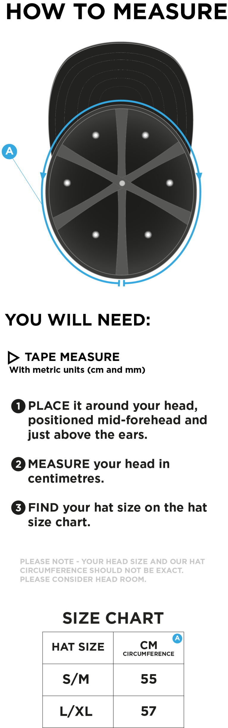 Fuse Flexi Cap - Bottle - Size Guide