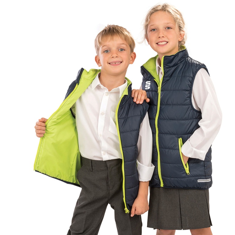 Supersoft Padded Gilet Youth: Navy/Lime