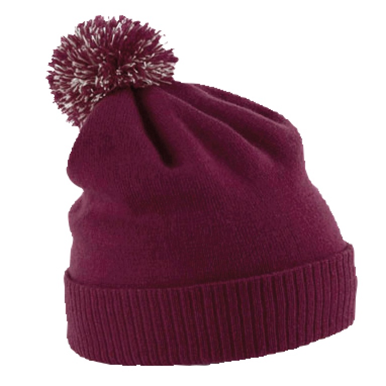 Snowstar Beanie - Maroon/White