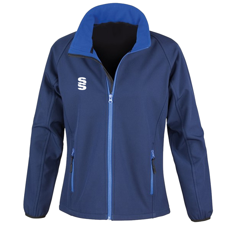 Female Core printable softshell jacket - Navy / Royal