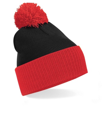 SNOWSTAR TWO TONE BOBBLE - Black/Red