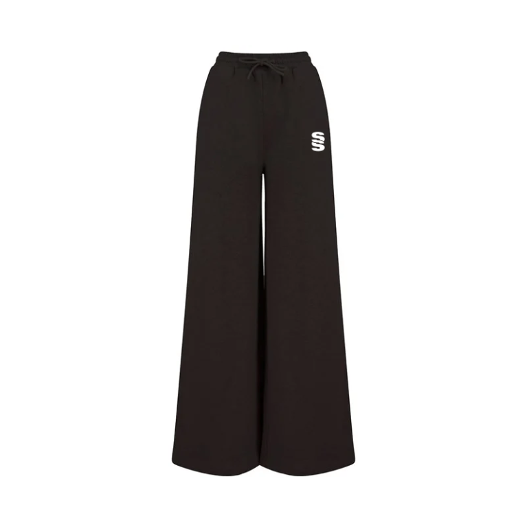 Womens Wide Leg Joggers Black