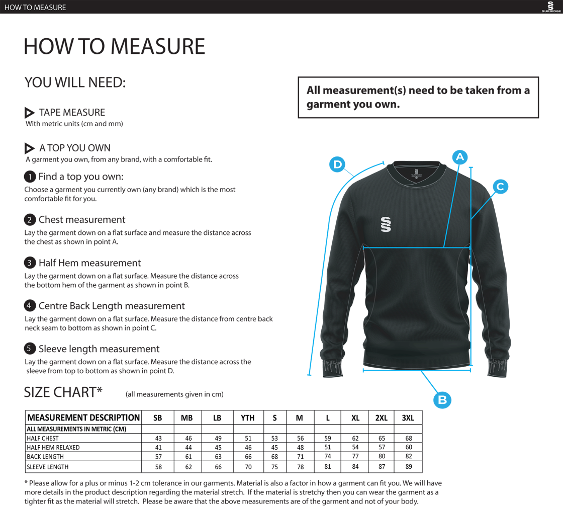 Run Out Top : Black - Size Guide