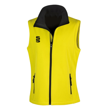 Core Printable Softshell Gilet Female: Yellow/Black