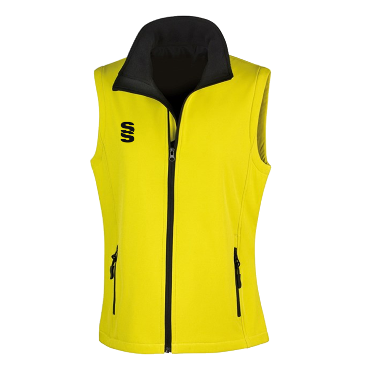 Core Printable Softshell Gilet Female: Yellow/Black