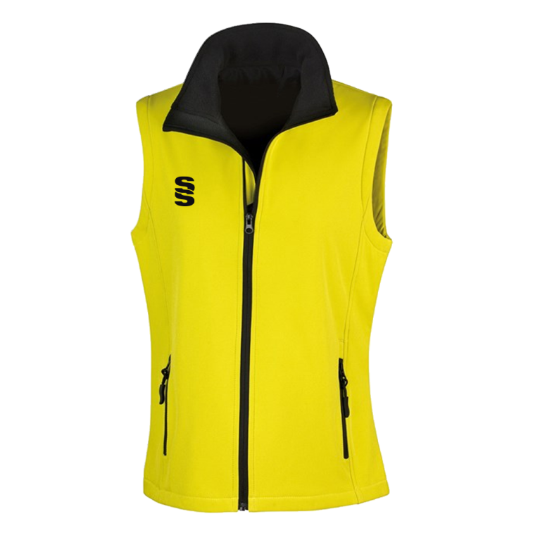 Core Printable Softshell Gilet Female: Yellow/Black