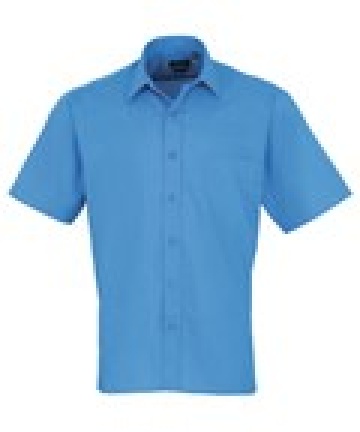 SHORT SLEEVE POPLIN SHIRT-Sapphire