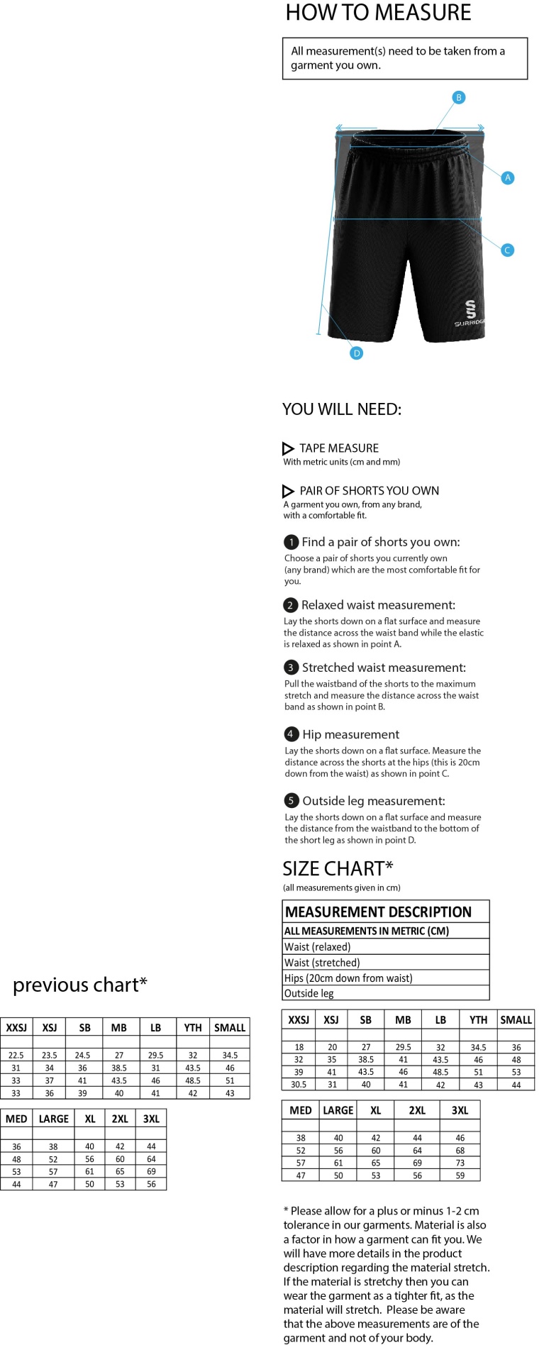 FUSE SHORT - Size Guide
